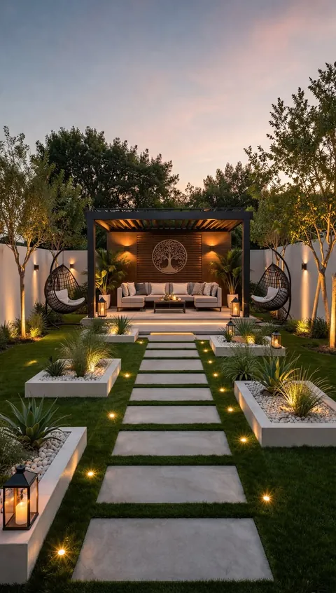 Landscaped garden walkway